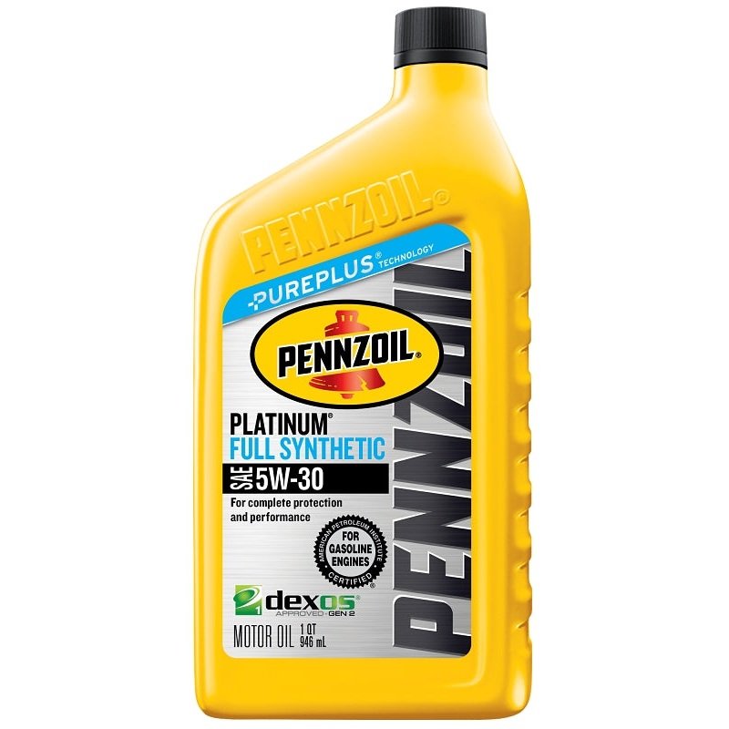 Pennzoil Platinum 550022689 Full Synthetic Motor Oil, 5W-30, 1 qt, Pack of 6