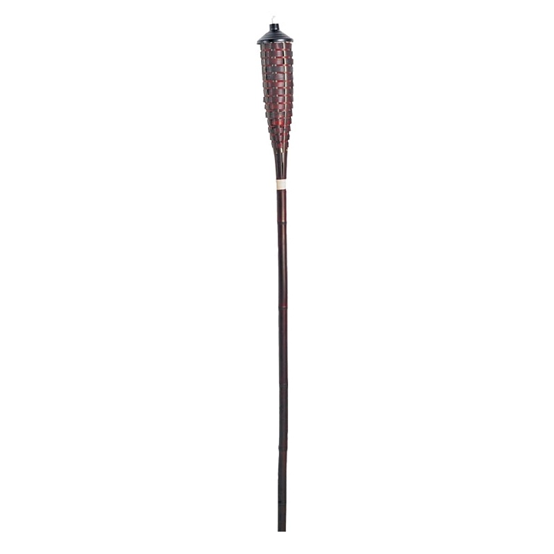 Seasonal Trends Y2569 Habi Bamboo Torch, 3.54 in H, Bamboo, Fiberglass, and Metal, Brown, Mahogany Finish, Pack of 24