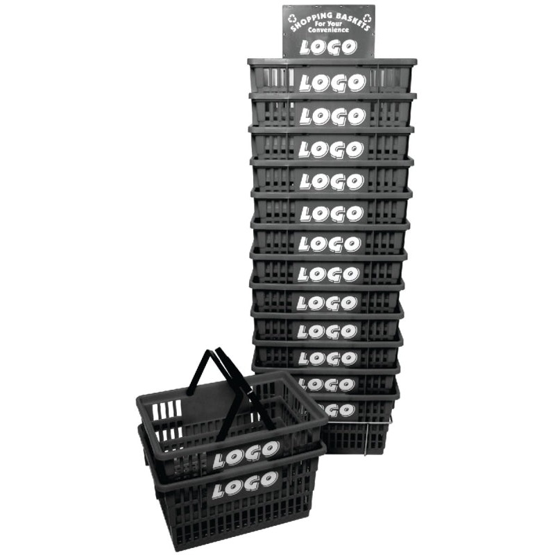 SHOPPING BASKET W/RACK, 15/SET
