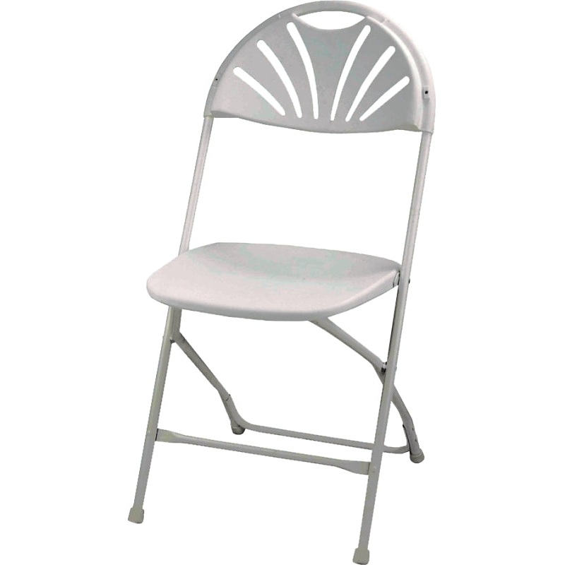 Simple Spaces CHR-017-1 Folding Chair, 15-5/8 in OAW, 21 in OAD, Steel Frame, White, Pack of 4