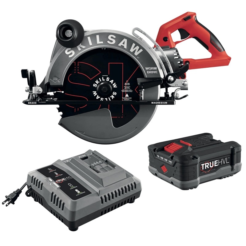 Skilsaw SPTH70M-11 Worm Drive Saw Kit, Battery Included, 48 V, 5 Ah, 10-1/4 in Dia Blade, 0 to 51 deg Bevel