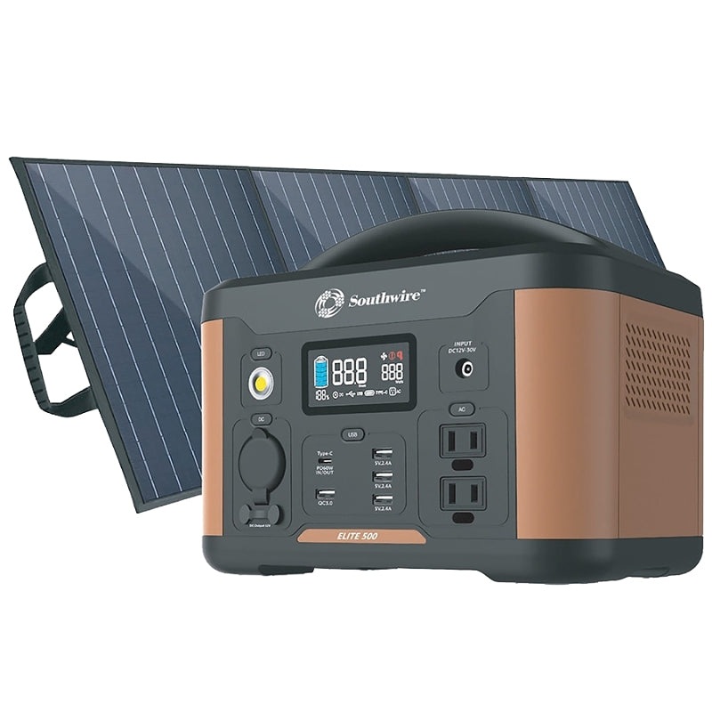 Southwire Elite 500 53252K Portable Power Station, 5, 10 A, 12 VDC, 5 -Port, 2 -Outlet, 3 Prong Plug