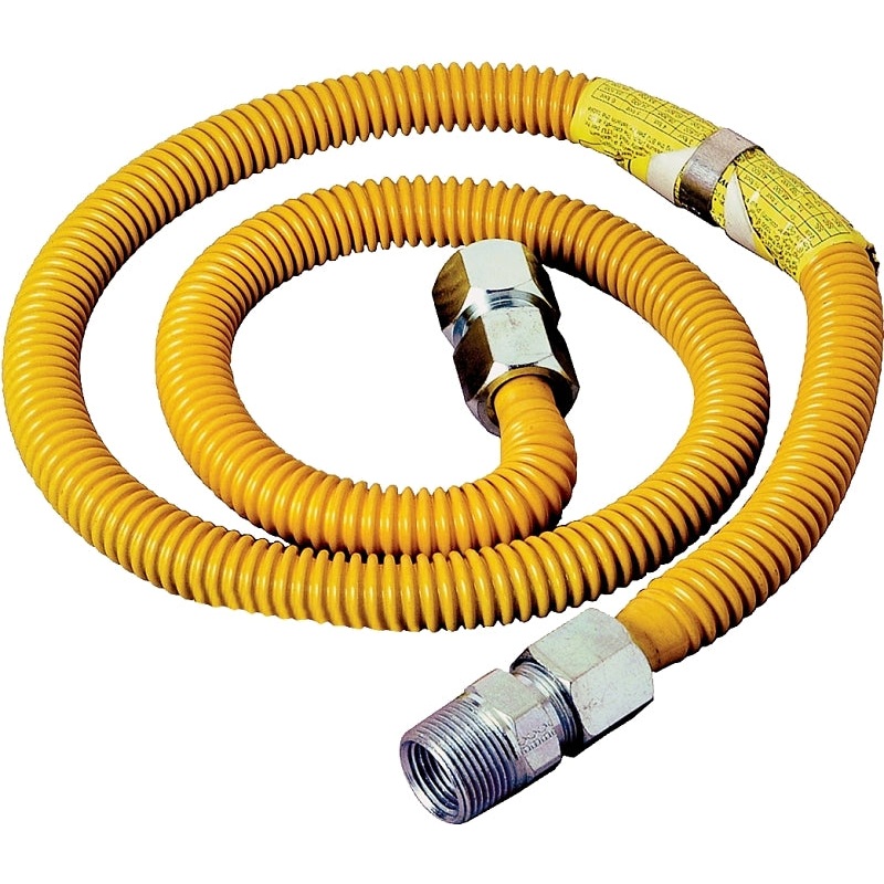 BrassCraft ProCoat Series CSSC21-48 Gas Connector, 3/4 x 3/4 in, Stainless Steel, 48 in L