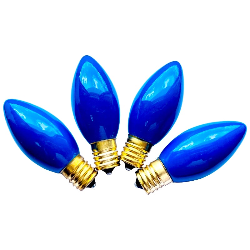 Hometown Holidays 16470 Replacement Bulb, 7 W, Intermediate Lamp Base, Incandescent Lamp, Ceramic Blue Light, Pack of 25