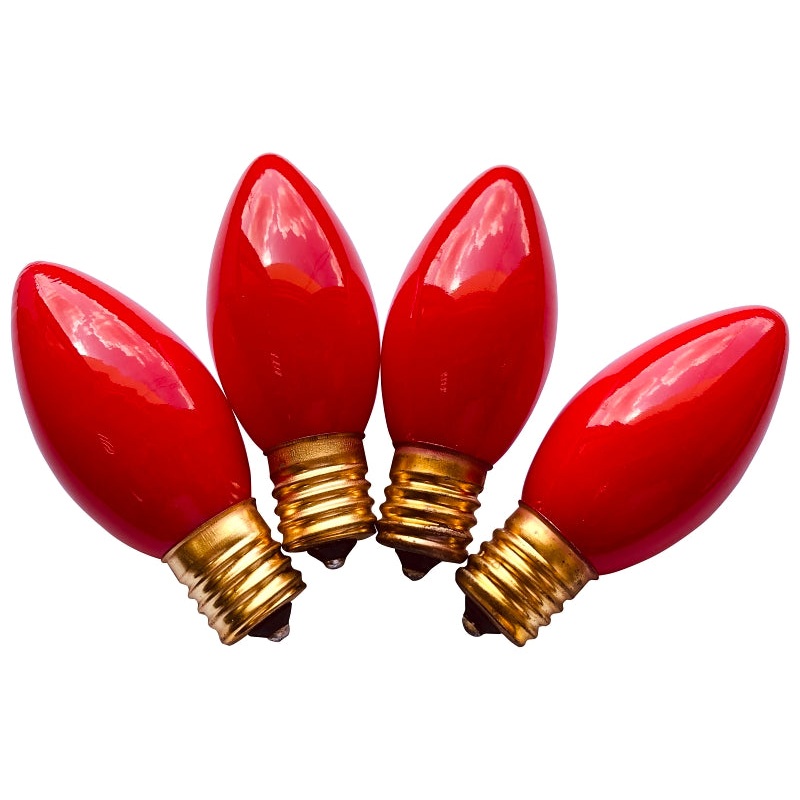 Hometown Holidays 16592 Replacement Bulb, 7 W, Intermediate Lamp Base, Incandescent Lamp, Ceramic Red Light