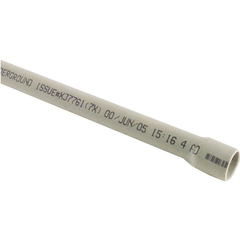 JM Eagle 67454 Electrical Conduit, 3/4 in, 10 ft L, SCH 40, PVC, Gray