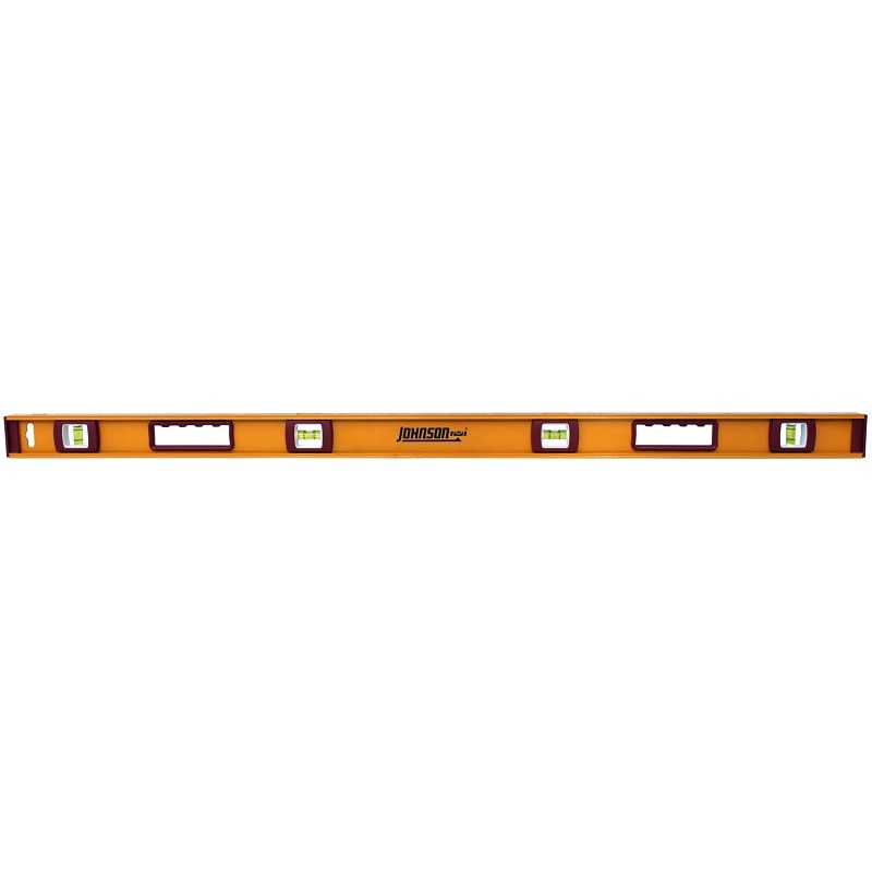 Johnson 1233-4800 I-Beam Level, 48 in L, 4-Vial, Non-Magnetic, Aluminum