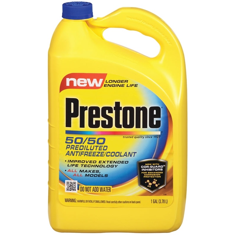 Prestone AF2100 Coolant, 1 gal Bottle, Yellow, Pack of 6