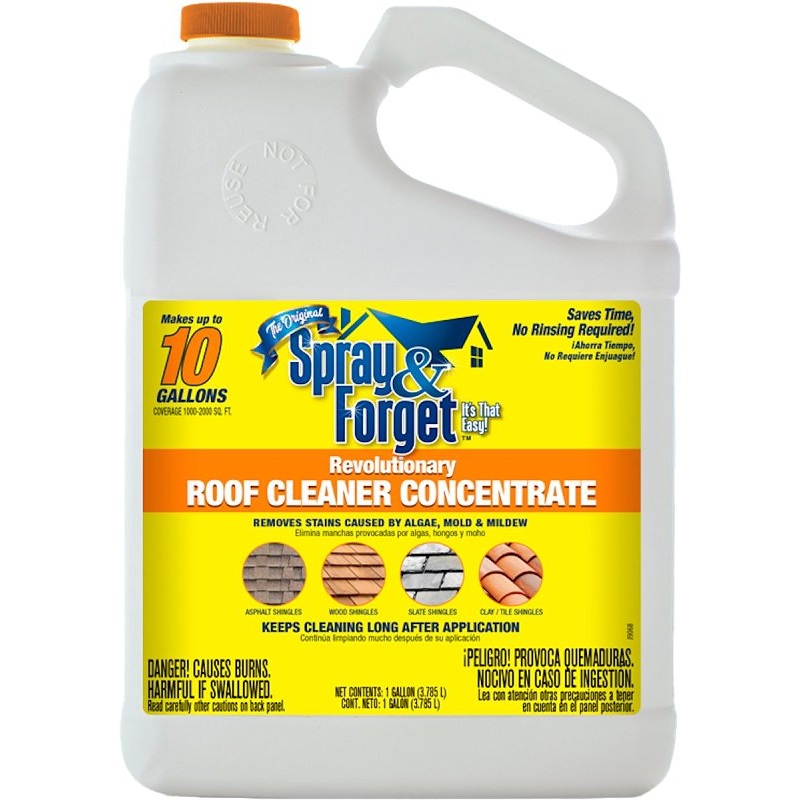 Spray & Forget SFRCG04 Roof Surface Cleaner, Liquid, Orange, 1 gal