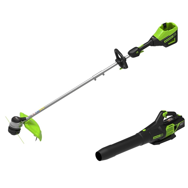 Greenworks 1301402 Combination Tool Kit, Battery Included, 2-Tool, 2.5 Ah, 80 V, Lithium-Ion