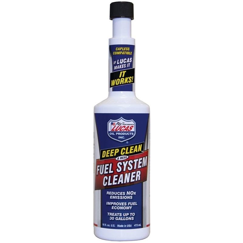 Lucas Oil Deep Clean 10512 Fuel System Cleaner Straw, 16 oz Bottle, Pack of 12