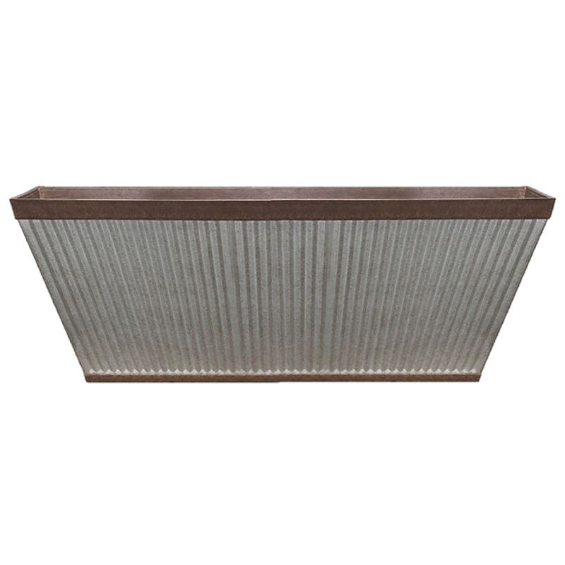 Southern Patio HDR-054818 Deck Rail Planter, 24 in Dia, 9 in H, 11-1/2 in W, 24 in D, Westlake Design, HDR, Rustic