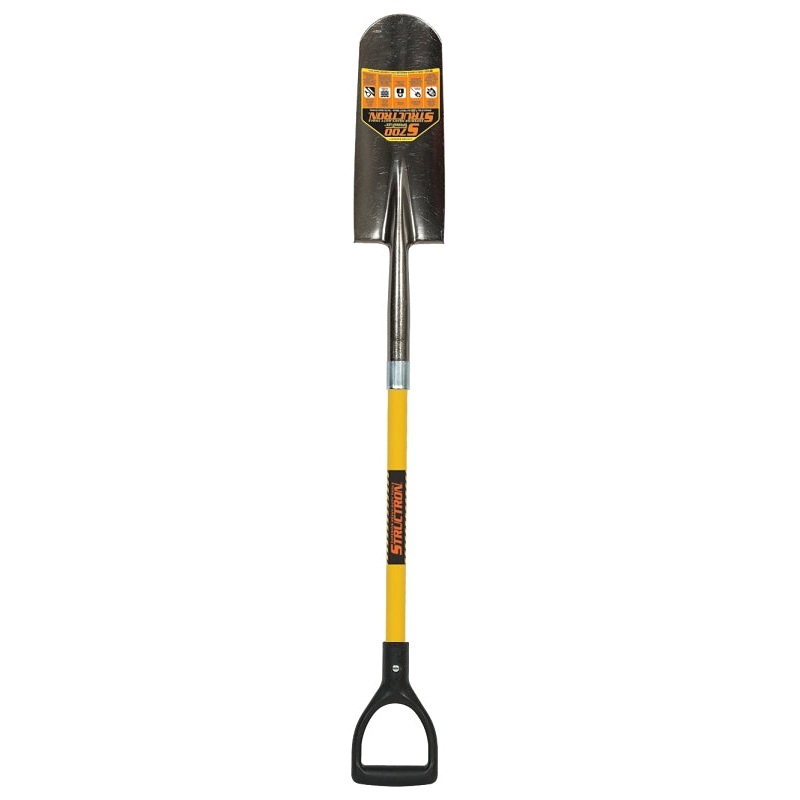 Structron S700 SpringFlex 49737 Drain Spade Shovel, 6 in W Blade, Spring Steel Blade, Fiberglass Handle, D-Shaped Handle