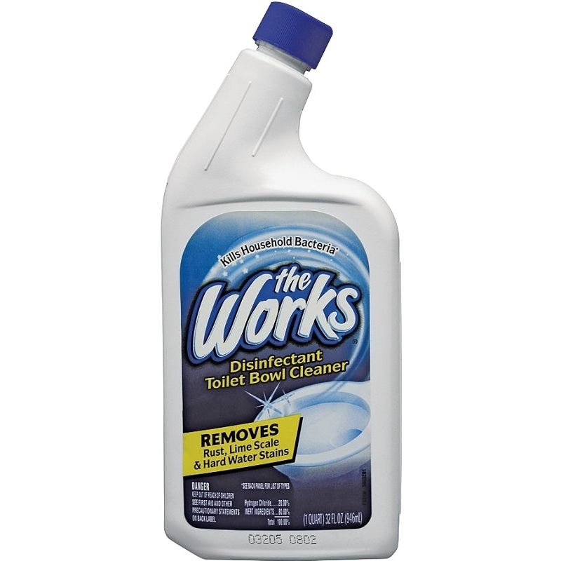 The Works 33310WK Toilet Bowl Cleaner, 32 oz Bottle, Liquid, Mint, Blue, Pack of 12