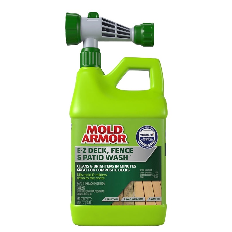 Mold Armor FG512M E-Z Deck Wash, Liquid, Clear/Light Yellow, 64 oz, Spray Dispenser, Pack of 6