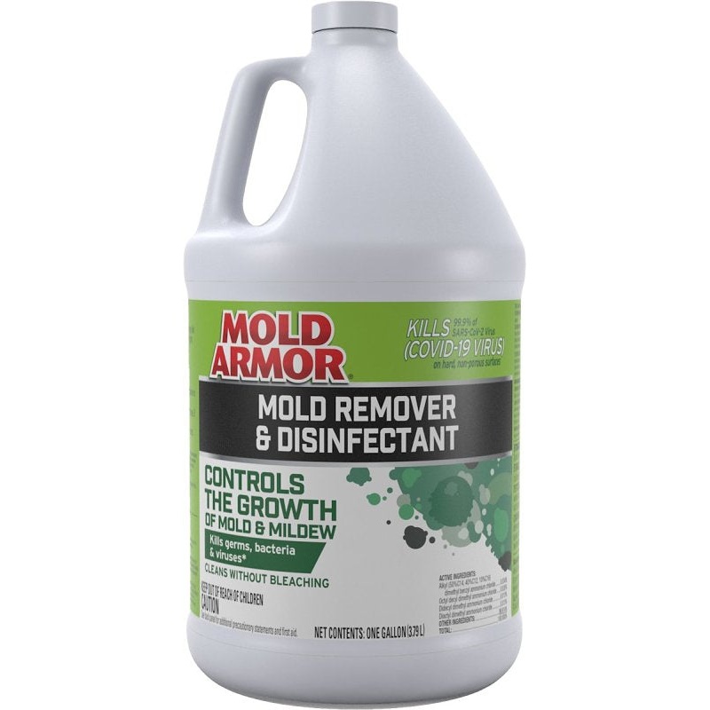 Mold Armor FG550 Mold Remover and Disinfectant, 1 gal, Liquid, Benzaldehyde Organic, Clear, Pack of 4