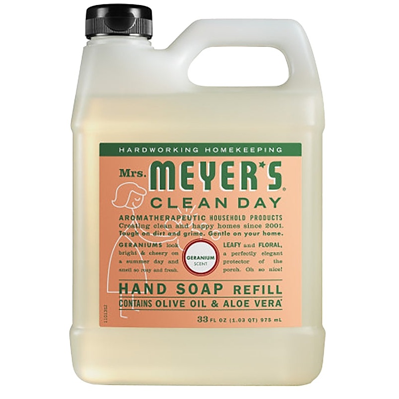 Mrs. Meyer’s 13163 Hand Soap, Liquid, Geranium, 33 oz Jug