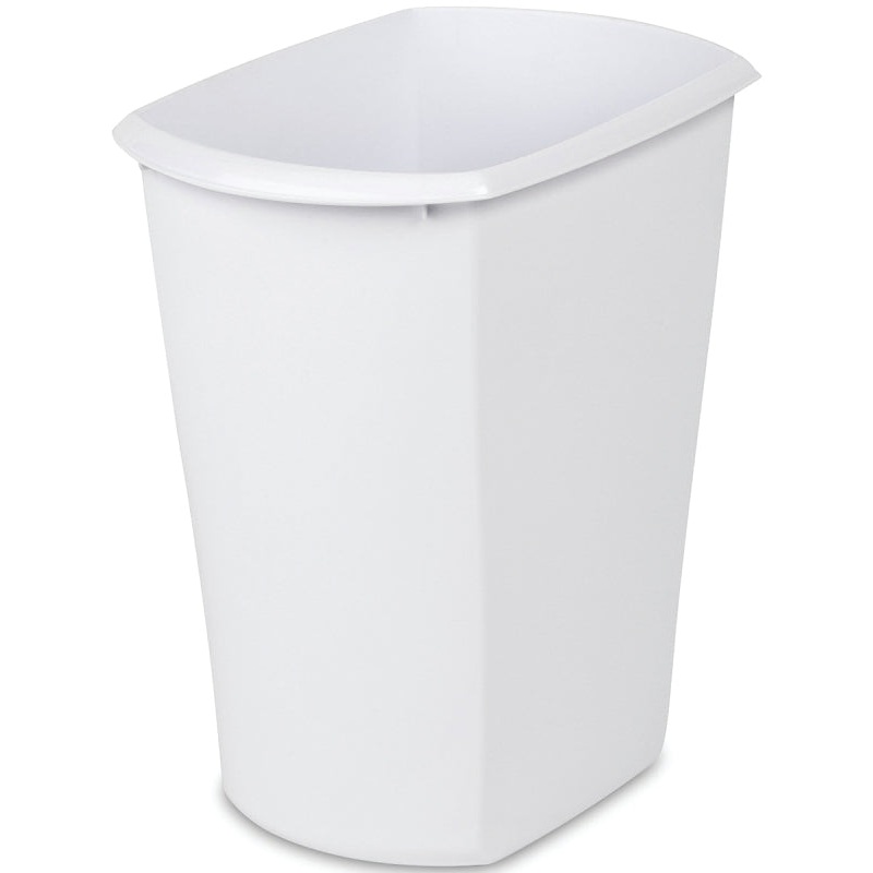 Sterilite 10518006 Waste Basket, 3 gal Capacity, White, 13 in H, Pack of 6