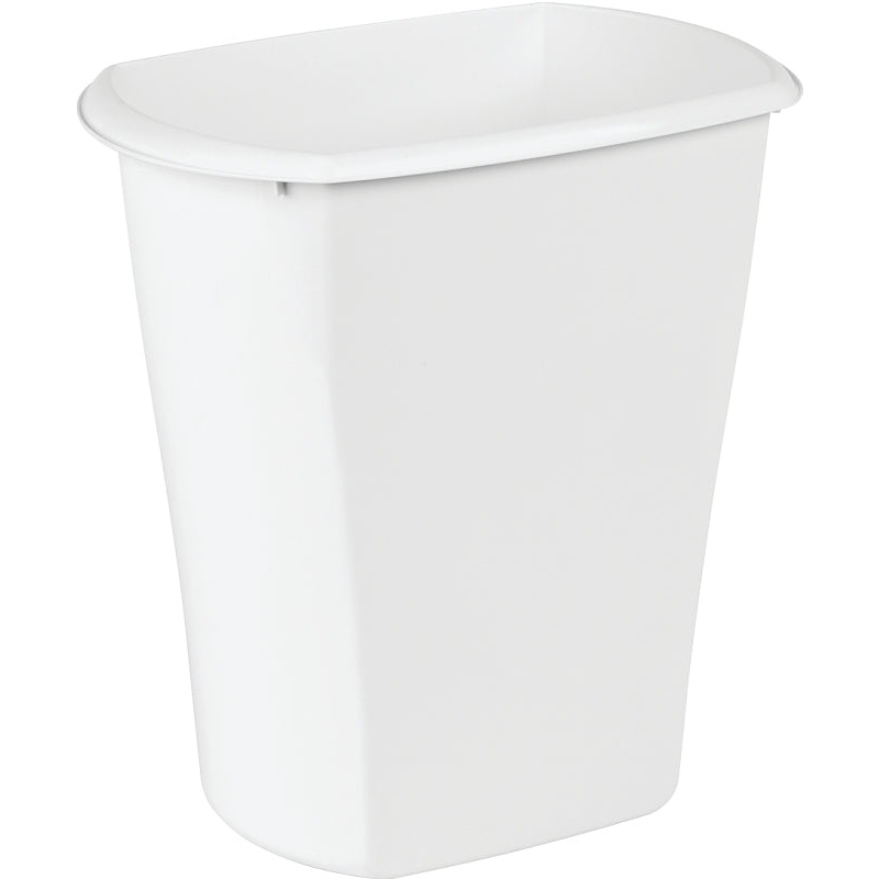 Sterilite 10528006 Waste Basket, 5.5 gal Capacity, White, 15-7/8 in H, Pack of 6