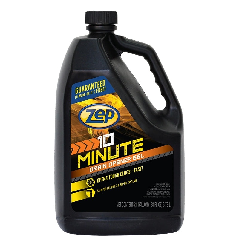 Zep ZHCR128NG Clog Remover, Liquid, Light Yellow, Slight Chlorine, 1 gal Bottle, Pack of 4