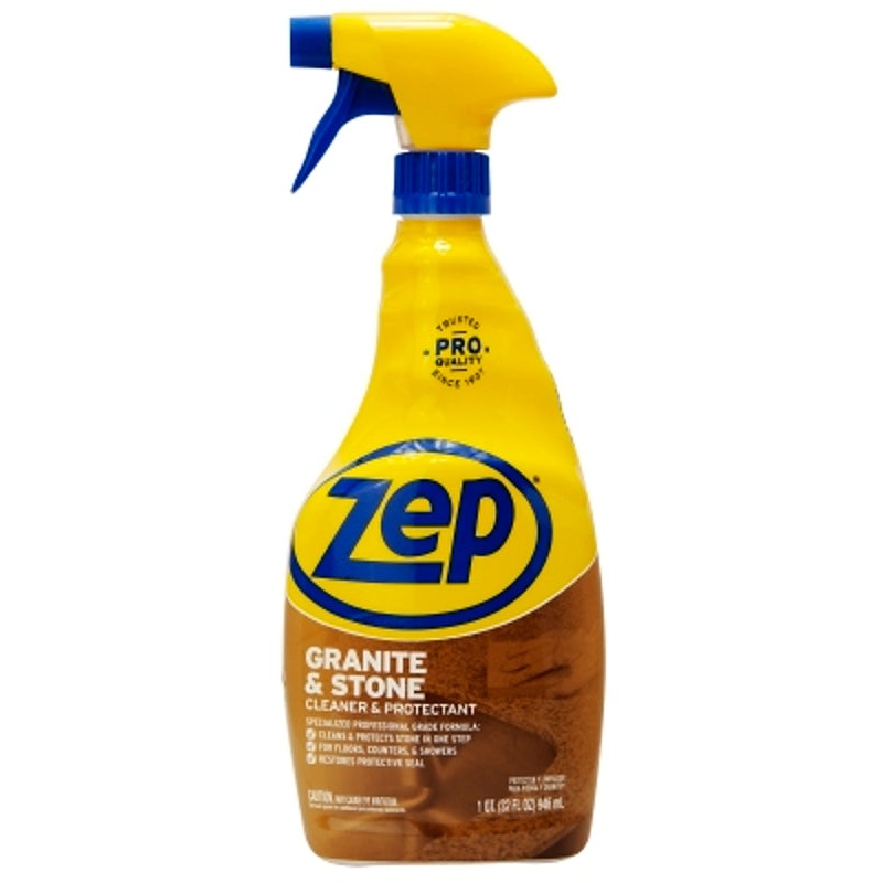 Zep ZUMARB32 Granite and Marble Cleaner, 32 oz Can, Liquid, Pleasant, Clear