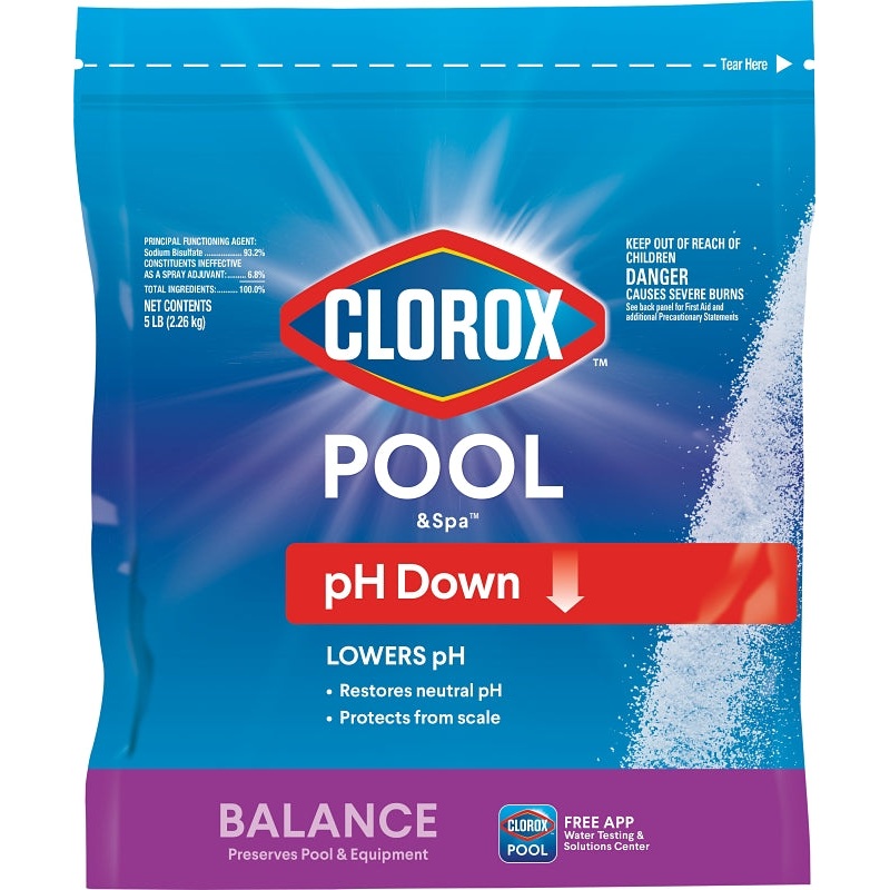 Clorox 12105CLX pH Down, Granular, Off-White, 5 lb, Pack of 3