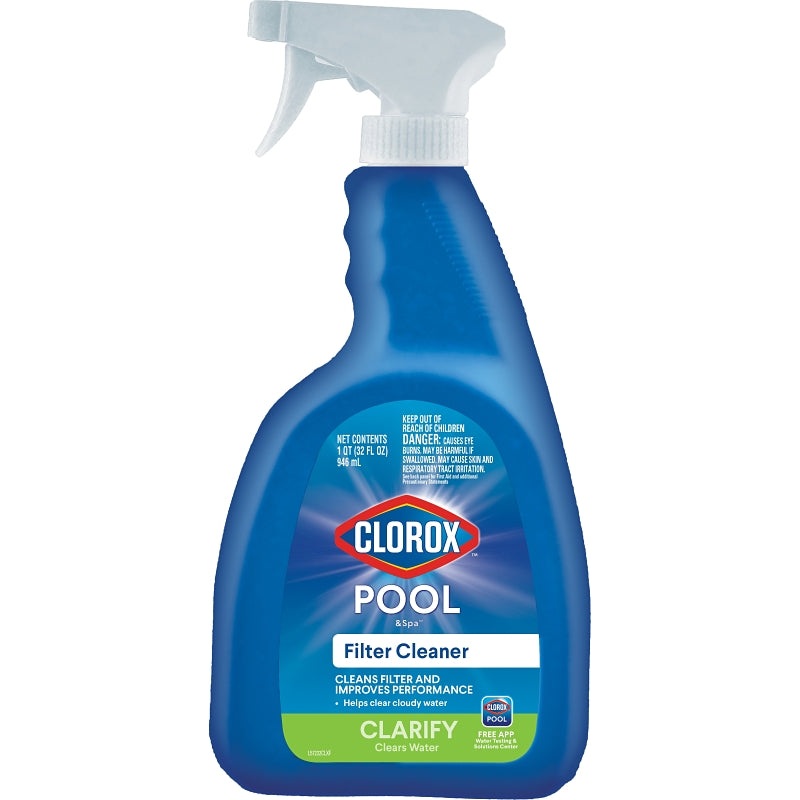 Clorox 57232CLX Filter Cleaner, 32 oz Bottle, Liquid, Lemon, Yellow