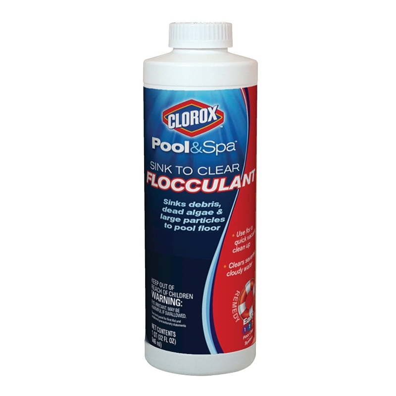 Clorox 59032CLX Flocculant Pool Clarifier, 32 oz, Liquid, Odorless, Purple
