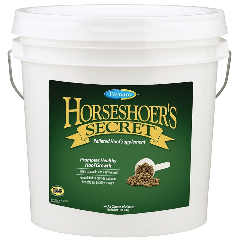 Farnam Horseshoer’s Secret 13304 Hoof Supplement, Adult Lifestage, Pellet, Artificial, Natural Flavor, 11 lb