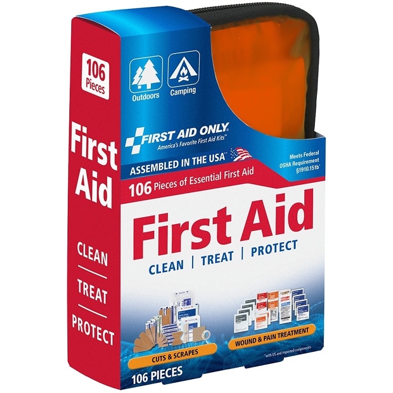 First Aid Only FAO-420 Outdoor First Aid Kit, 107-Piece, Fabric, Pack of 6