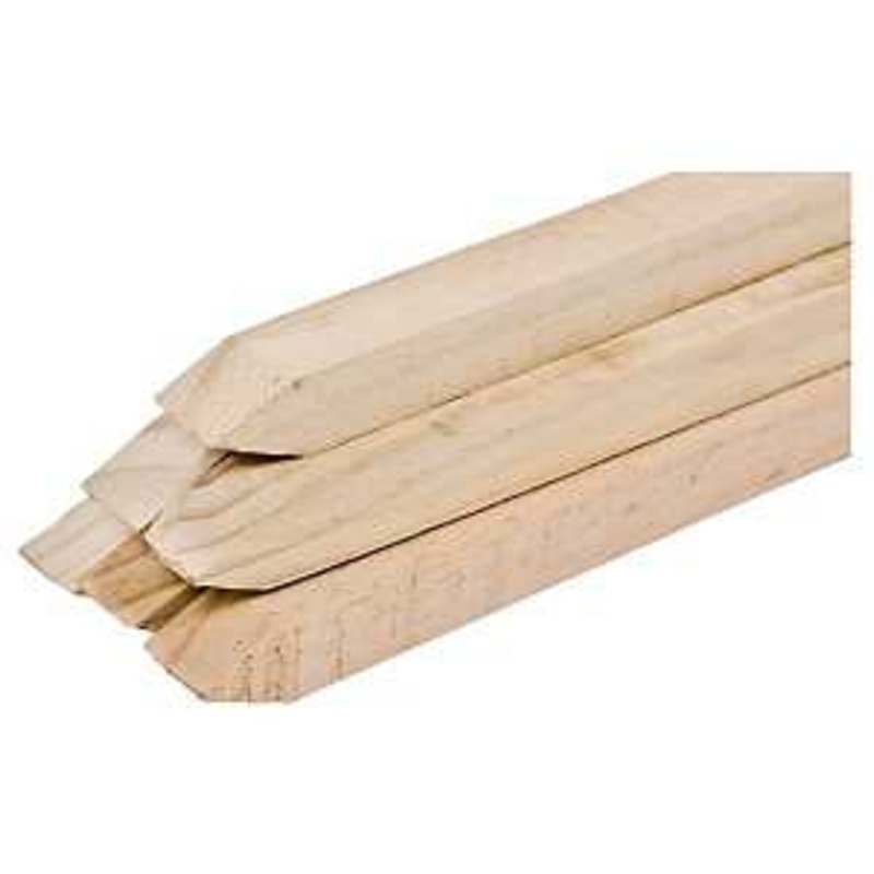 Gardener’s Blue Ribbon WW6-1 Garden Stake, 6 ft L, 0.66 in W, Wood, Natural, Pack of 12