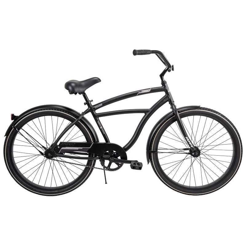 Huffy 66649 Men’s Cruiser Bicycle, Men, Aluminum Frame, Rear Coaster Brake, 26 in Dia Wheel, Matte Black