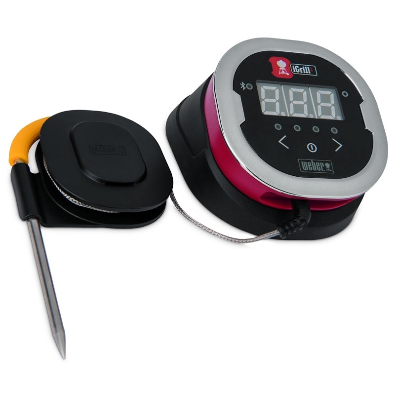 Weber iGrill 2 7203 Thermometer, -22 to 572 deg F, Digital Display, 5 in L Probe, Black, For: Grills