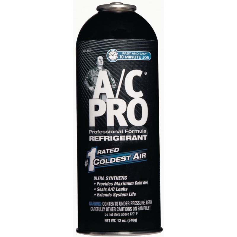 A/C Pro ACP102-6 AC Refrigerant, 12 oz, Can, Liquid-Based Aerosol, Pack of 6