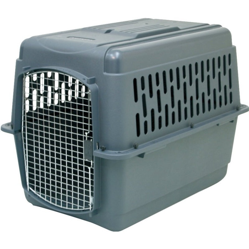 Aspenpet Pet Porter 21182 Pet Carrier, 32 in W, 22-1/2 in D, 24 in H, Plastic, Black/Dark Gray, Chrome