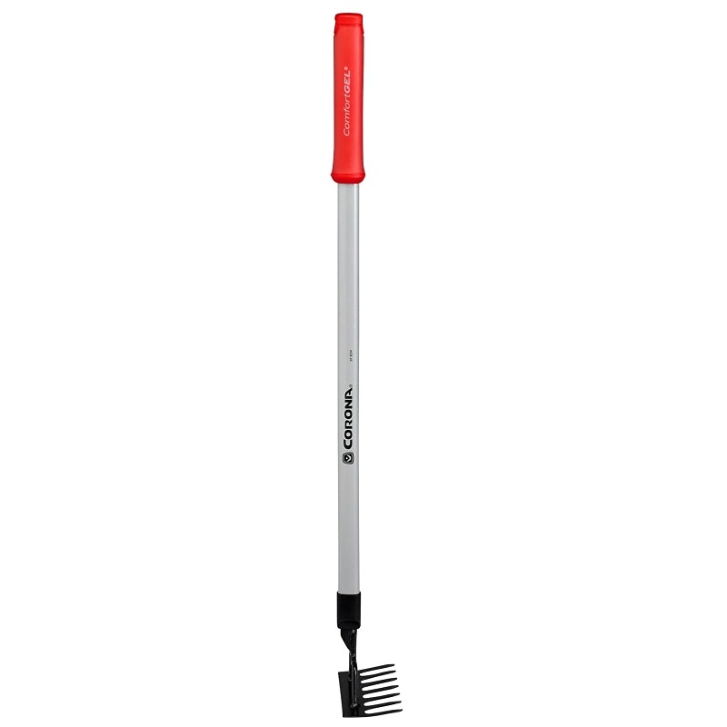 Corona GT 3234 Garden Rake, 7.8 in W Head, 7-Tine, Steel Tine, Stainless Steel Head, 32 in L Handle