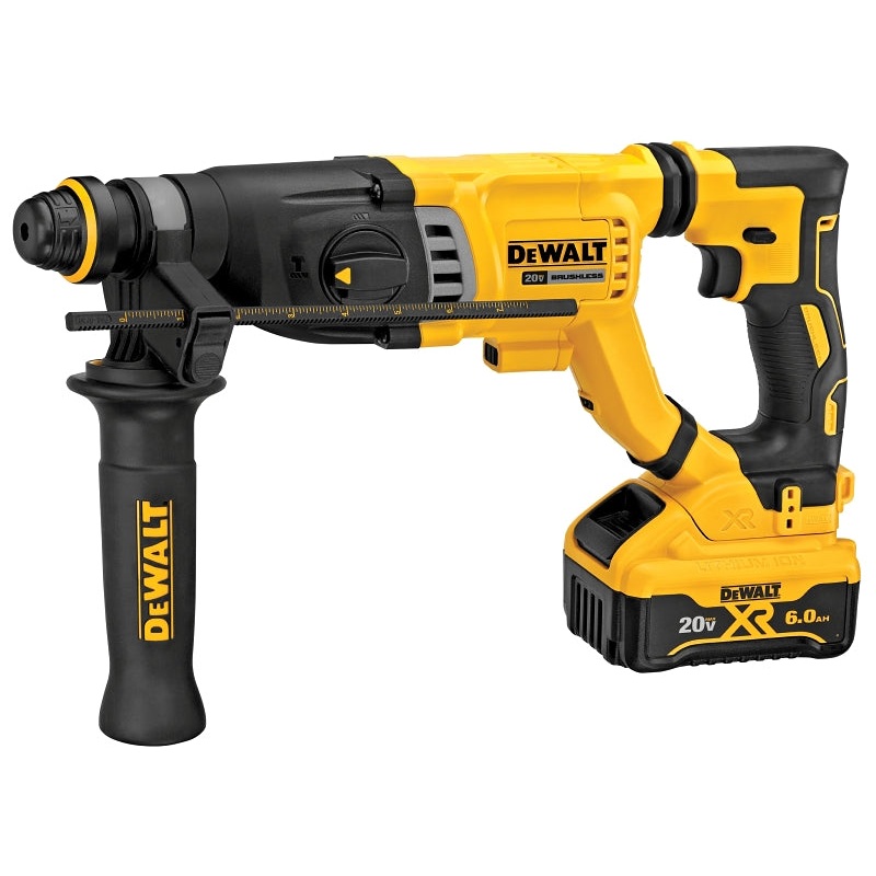 DEWALT DCH263R2 Rotary Hammer Kit, Battery Included, 20 V, 6 Ah, 1-1/8 in Chuck, Keyless Chuck, 0 to 4300 bpm