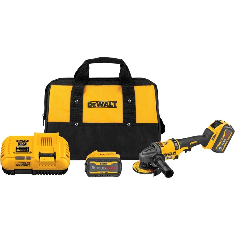 DEWALT FLEXVOLT DCG418X2 Series Brushless Grinder with Kickback Brake Kit, Battery Included, 4-1/2 in Wheel Diameter