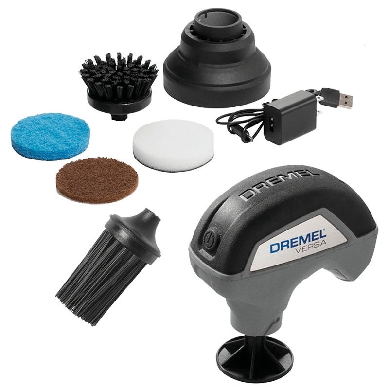 Dremel Versa PC10-07 Power Scrubber Kit with Scrub Daddy Cleaning Sponge Pads, Battery, 4 V, 2 A, 2 Ah, 2200 rpm Speed
