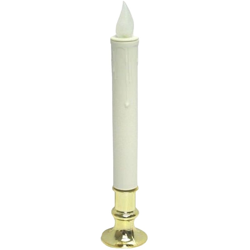 Hometown Holidays 19421 Candle, White Candle, 6 hrs Burning, AA Battery, LED Bulb, Clear Bulb, PVC Holder, Pack of 18