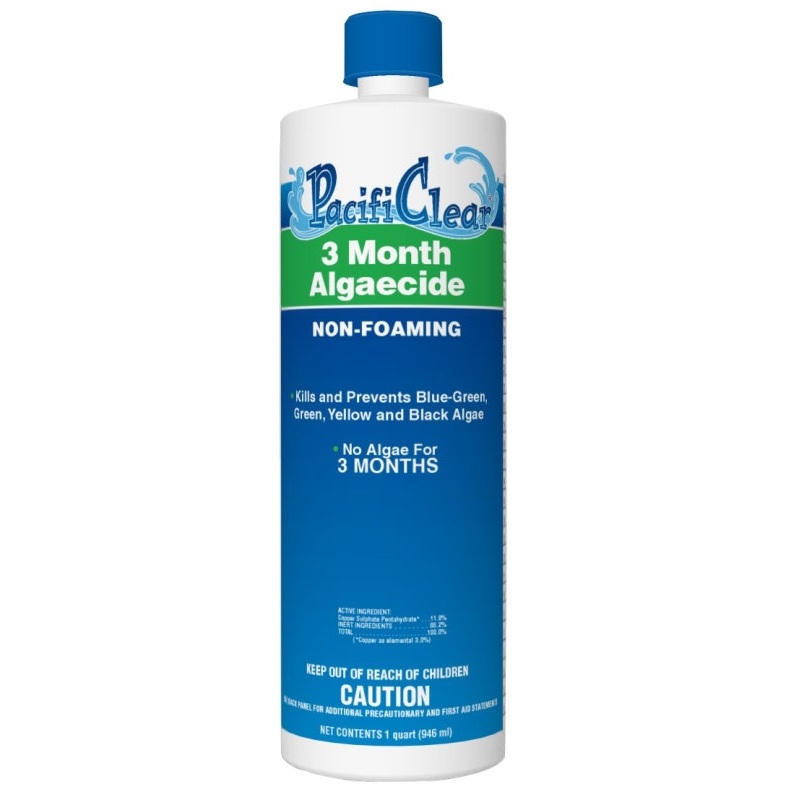 PacifiClear F050001012PC 3-Month Algaecide, 1 qt Bottle, Liquid