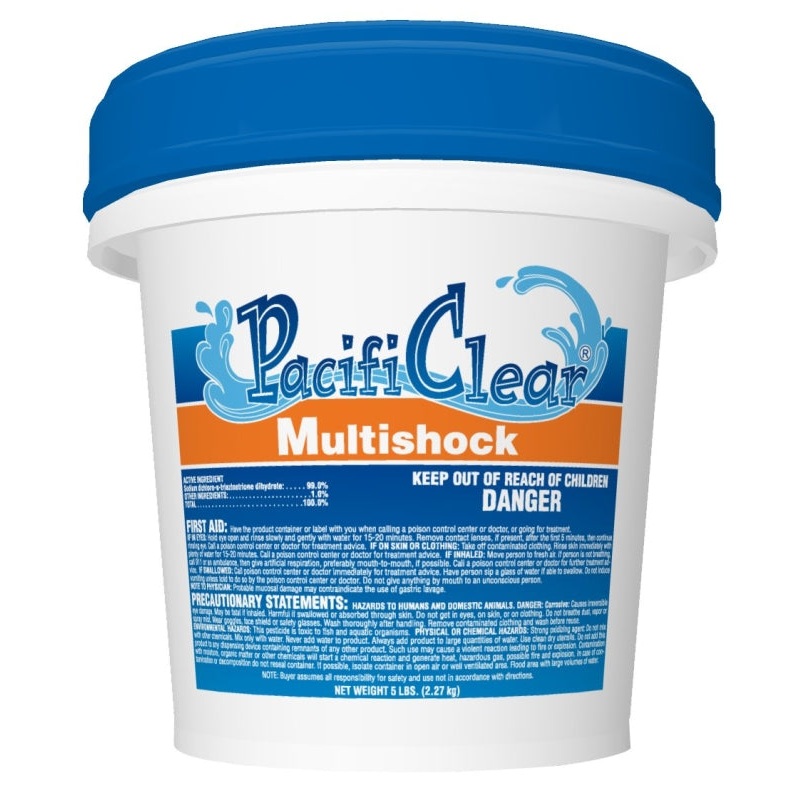 PacifiClear F135005040PC Multi-Shock Pool Chemical, 5 lb Pail, Granular