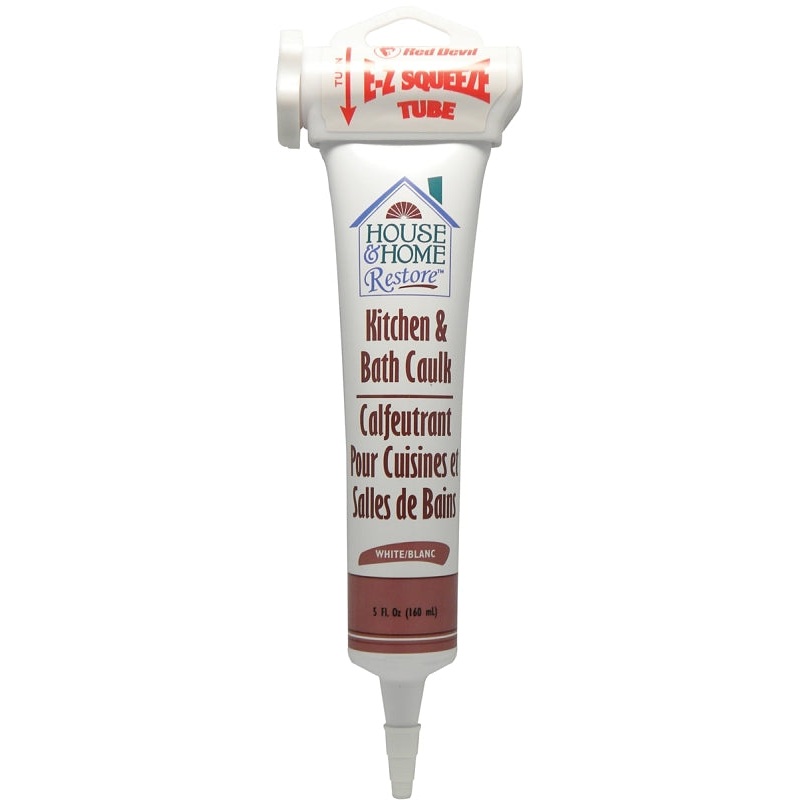 Red Devil 0838 Caulk, White, -20 to 180 deg F, 5 oz Squeeze Tube