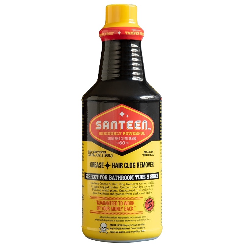 Santeen 700-6 Hair and Grease Clog Remover, 32 oz, Bottle, Pack of 6