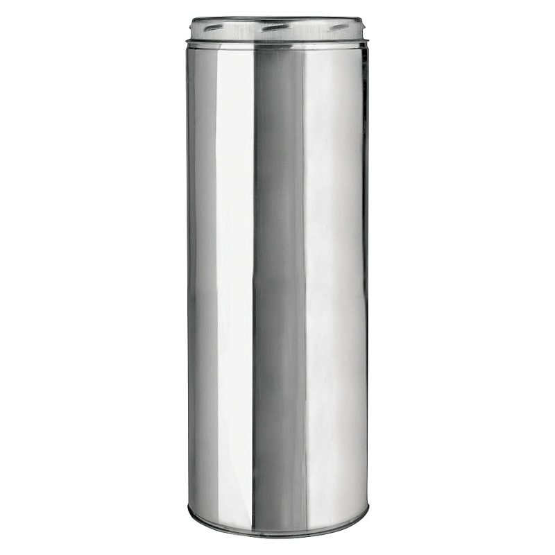 Selkirk 206012 Chimney Pipe, 6 in ID, 8 in OD, 12 in L, Stainless Steel