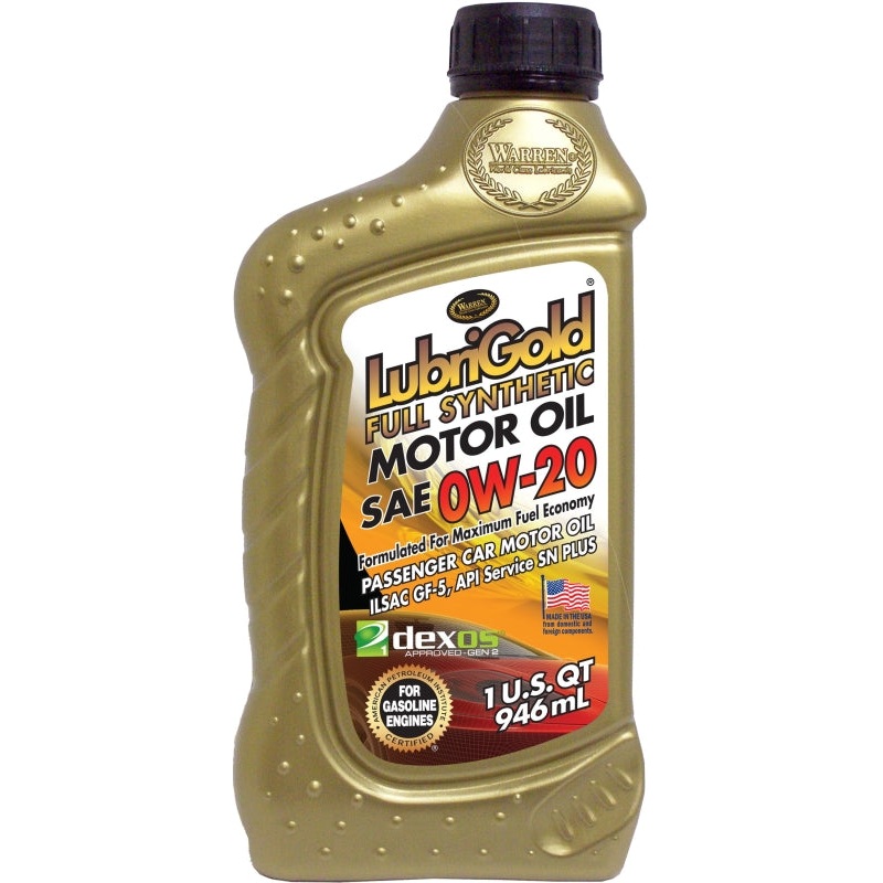 Warren LubriGold dexos1 401400 Motor Oil, 0W-20, 32 oz, Pack of 6