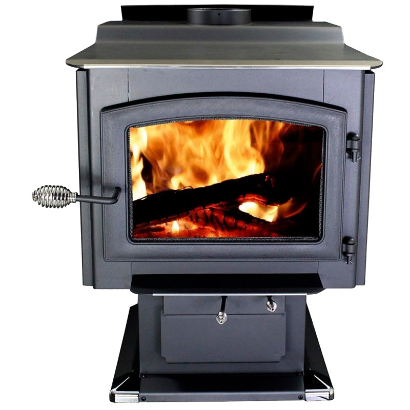 Ashley Hearth AW3200E-P Freestanding Large Pedestal Wood Stove, 24 in W, 39 in D, 32-1/2 in H, 152,000 Btu Heating