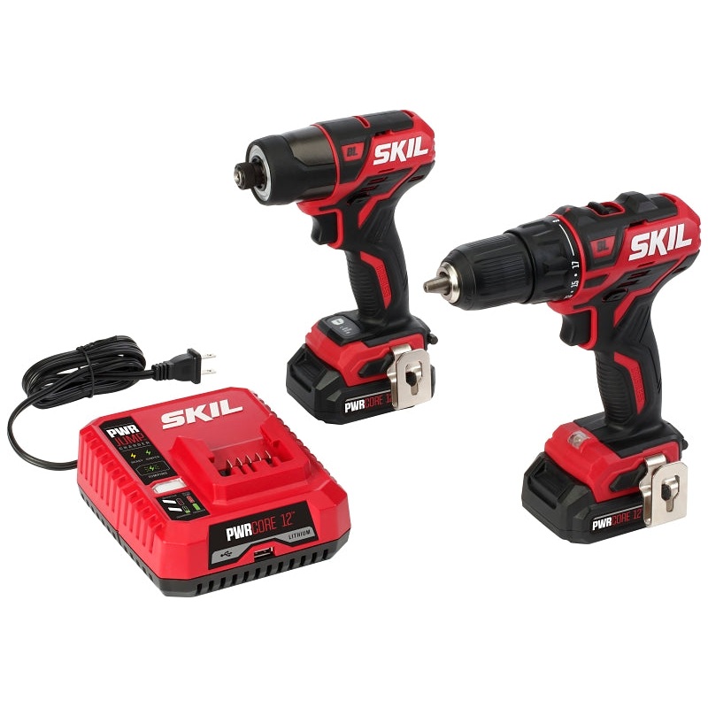 SKIL CB736701 Combination Kit, Battery Included, 20 V, Tools Included: Drill Driver, Impact Driver