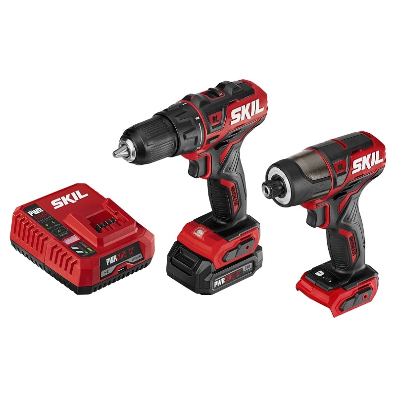 SKIL CB742901 Combination Kit, Battery Included, 12 V, Tools Included: Drill/Driver, Impact Driver