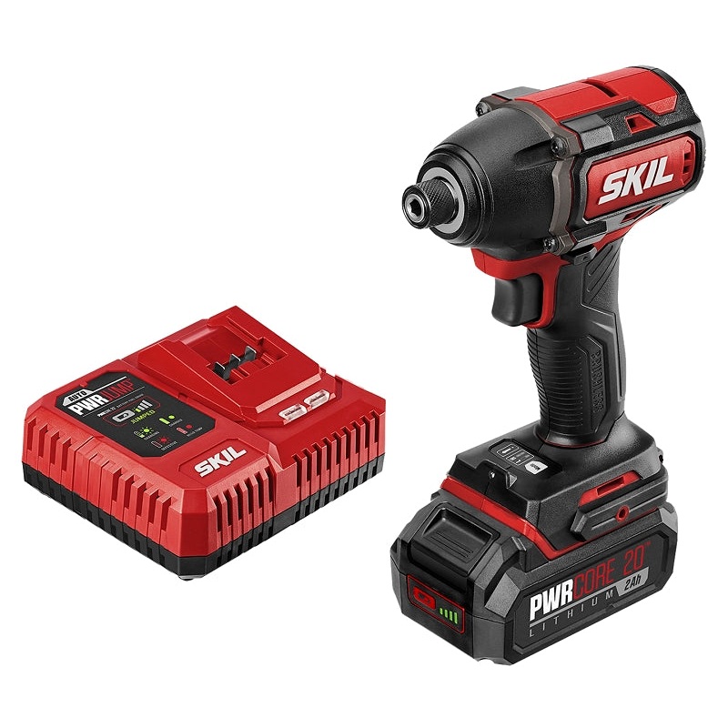 Skil ID573902 Impact Driver Kit, Battery Included, 20 V, 2 Ah, 1/4 in Drive, Hex Drive, 0 to 3400 ipm